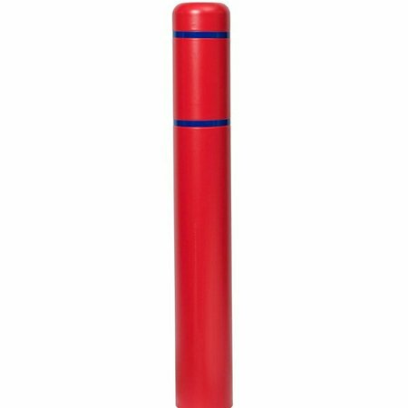 INNOPLAST BollardGard 7 1/8'' x 72'' Red Bollard Cover with Blue Reflective Stripes BC772RB 269BC772RB